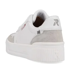 Rieker Sneakers-Women'S Sneaker Low Swan-White Stone-Grey