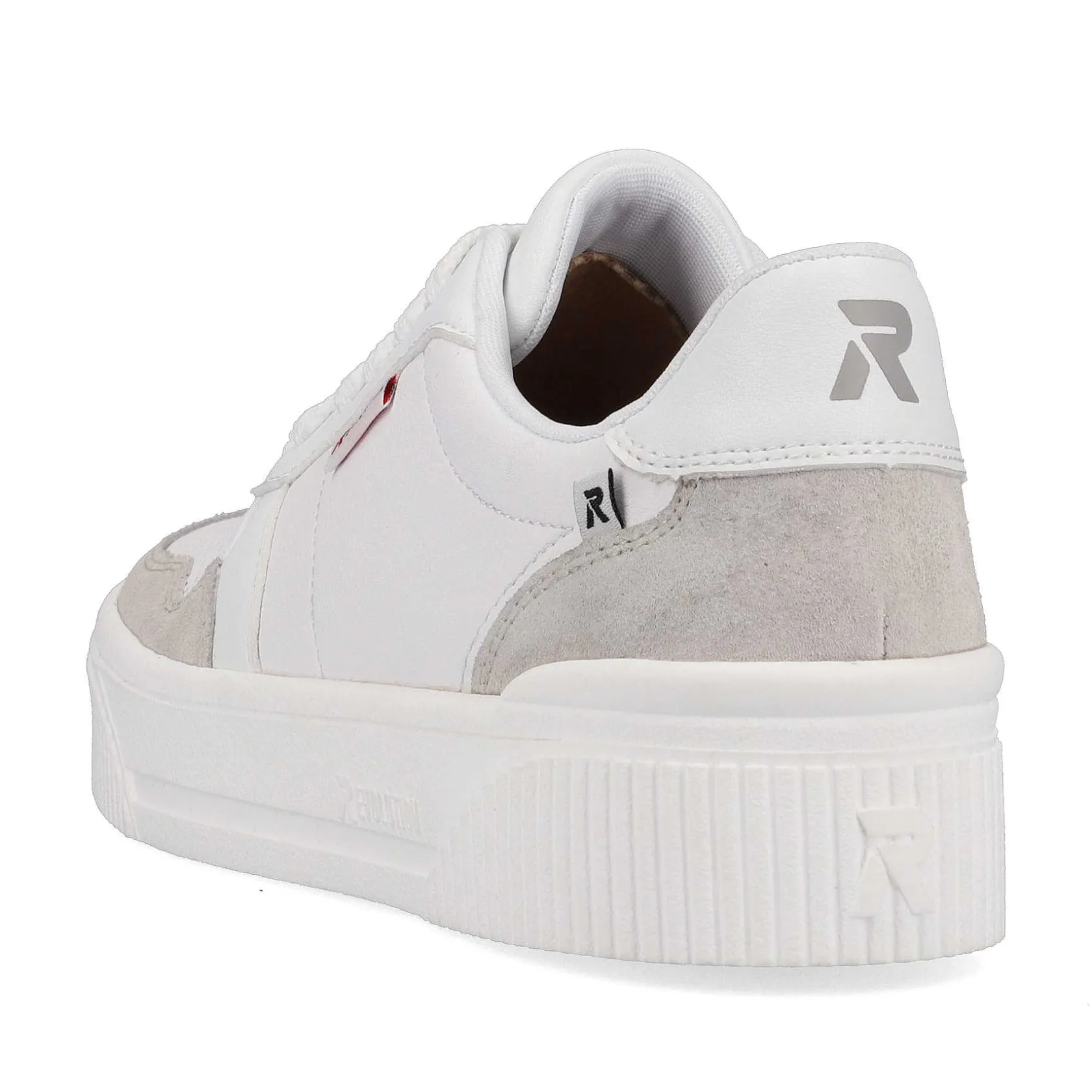 Rieker Sneakers-Women'S Sneaker Low Swan-White Stone-Grey