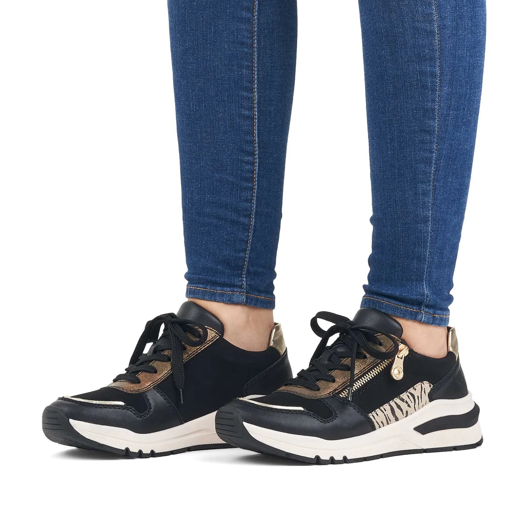 Rieker Sneakers-Women'S Sneaker Low Urban Black-Cream White