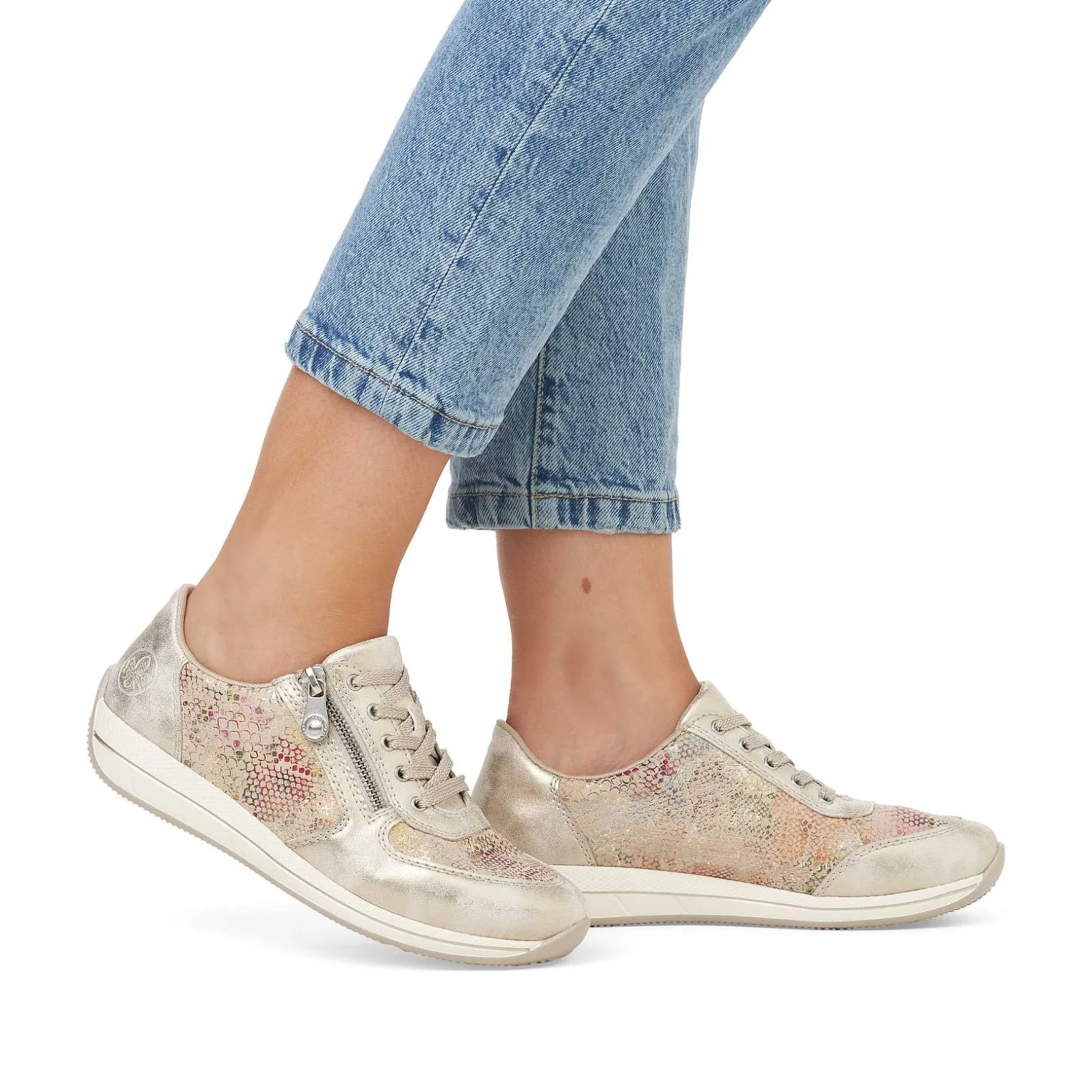 Rieker Sneakers-Women'S Sneaker Low Beige Multi-Metallic