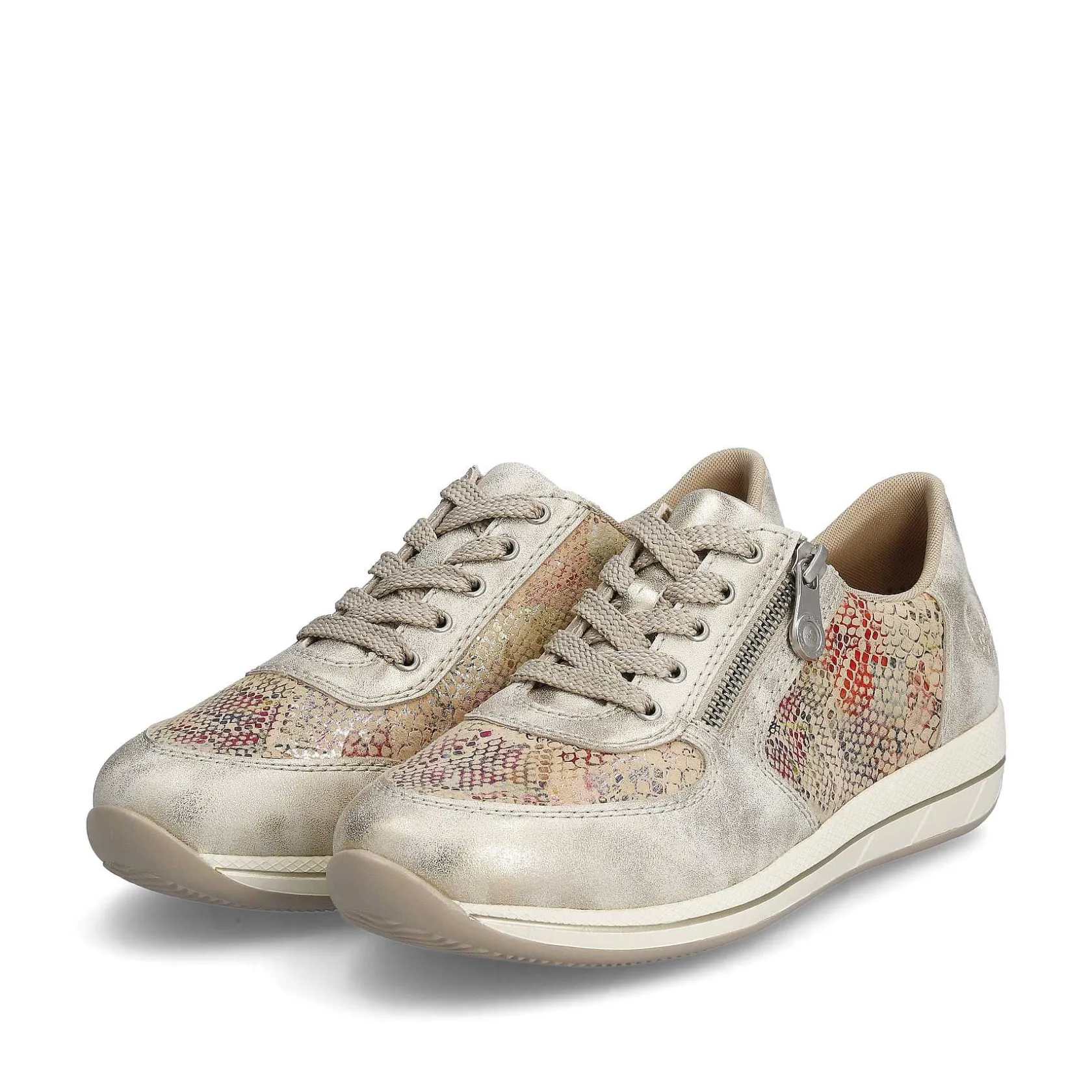 Rieker Sneakers-Women'S Sneaker Low Beige Multi-Metallic