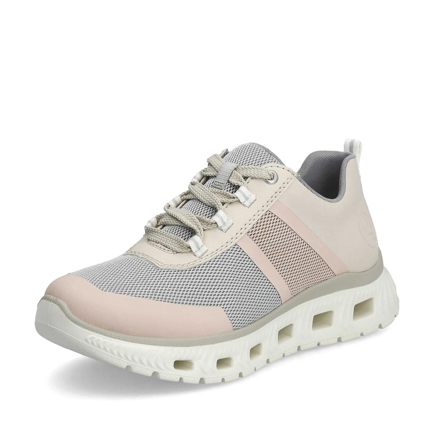 Rieker Colorful Styles-Women'S Sneaker Low Light Beige-Pastel Blue-Pink