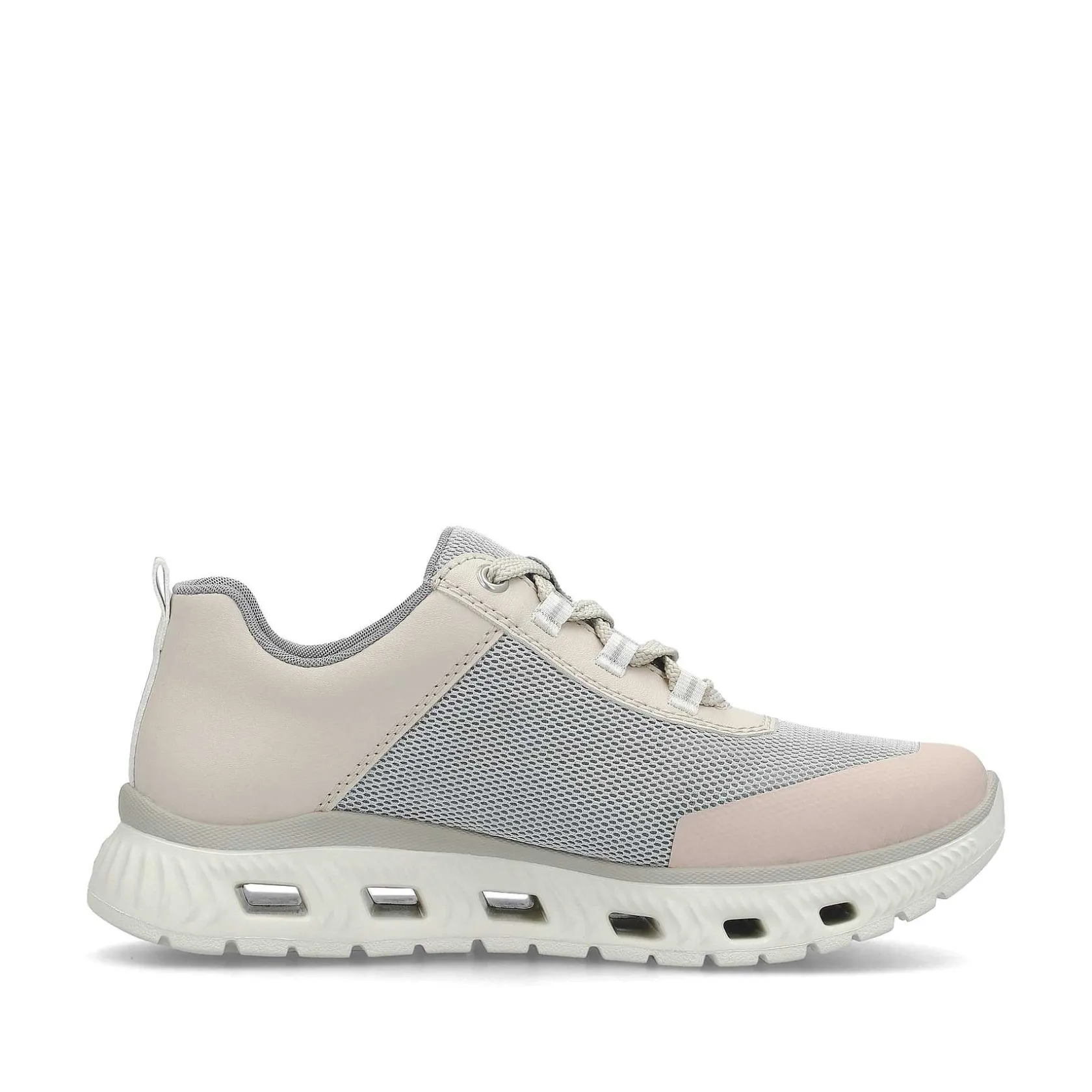 Rieker Colorful Styles-Women'S Sneaker Low Light Beige-Pastel Blue-Pink