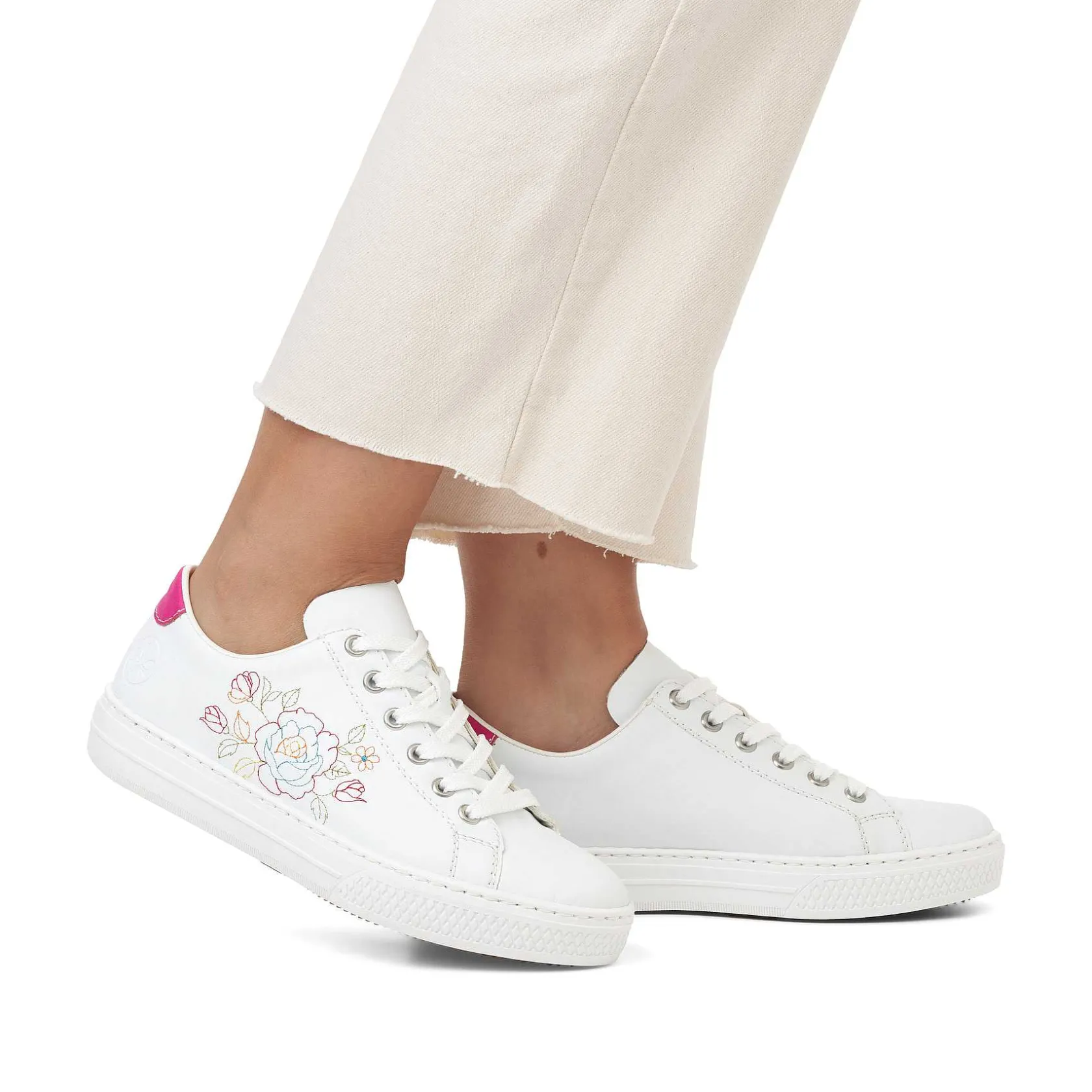 Rieker Summer Shoes-Women'S Sneaker Low Crystal White