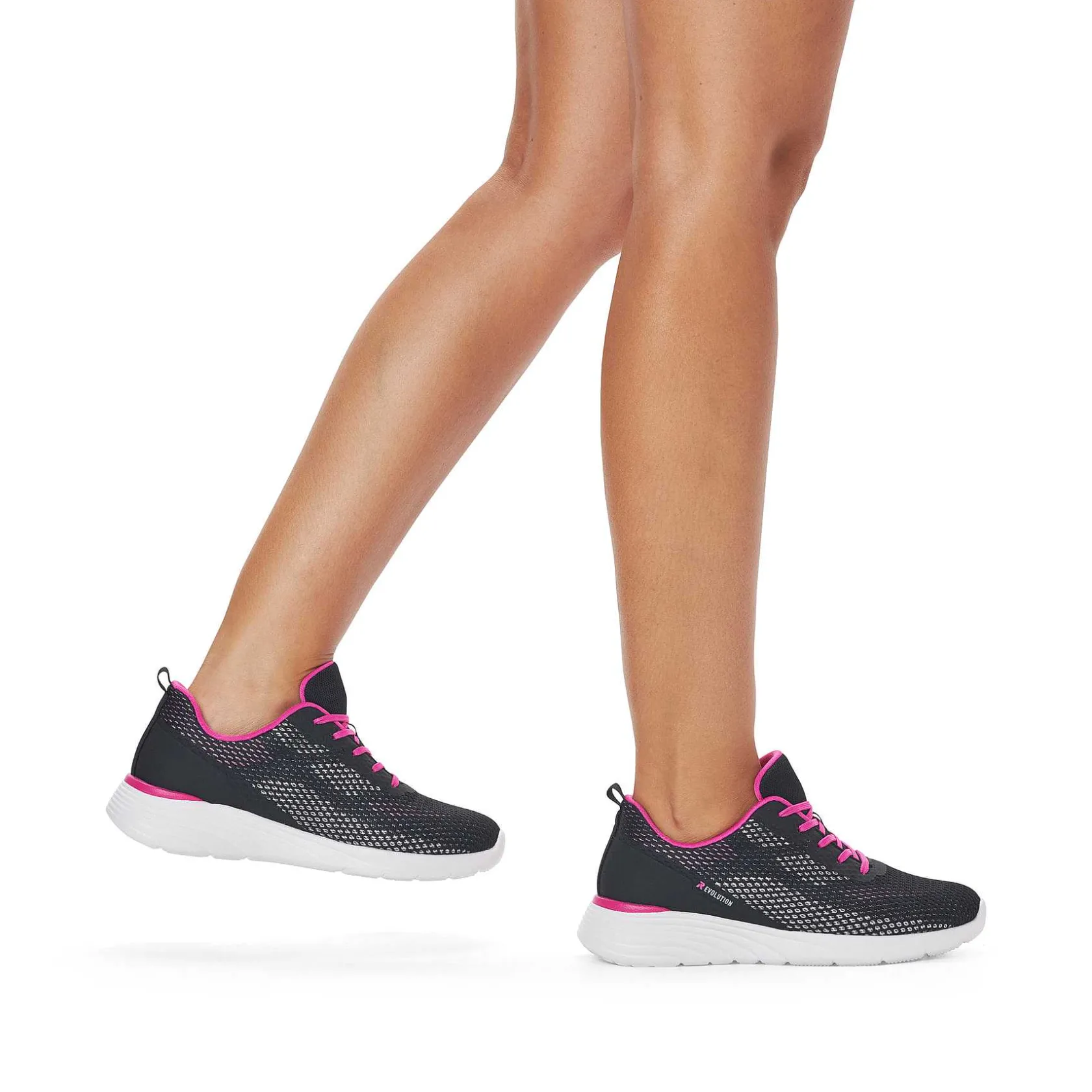 Rieker Sneakers-Women'S Sneaker Low Urban Black Flamingo Pink