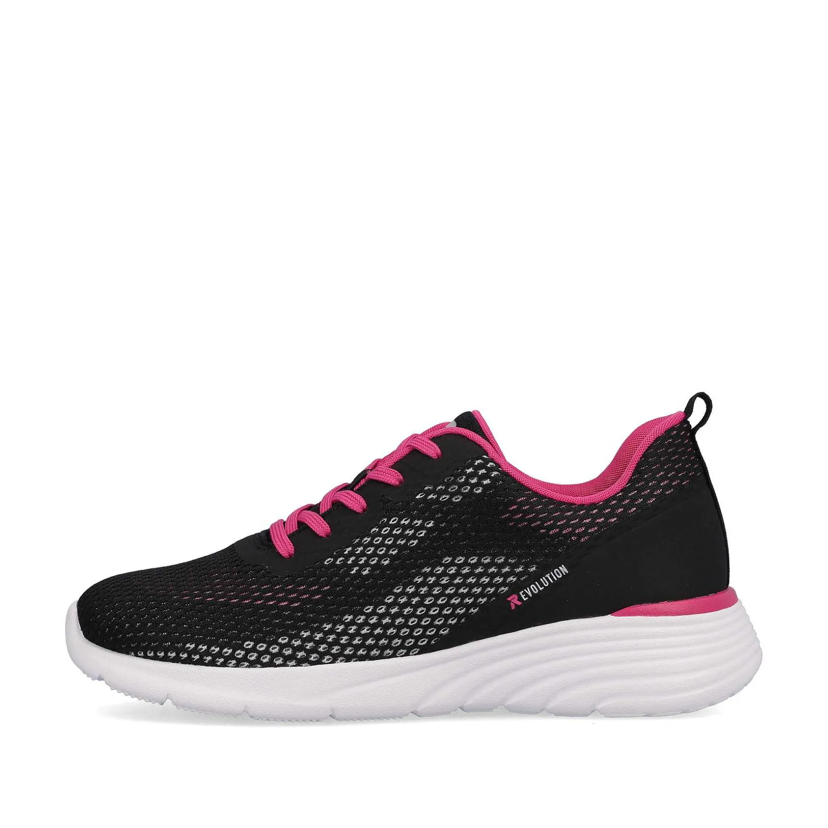 Rieker Sneakers-Women'S Sneaker Low Urban Black Flamingo Pink