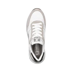Rieker Sneakers-Women'S Sneaker Low Swan-White Arctic-Grey Zebra