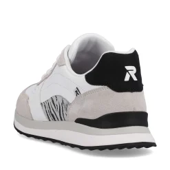 Rieker Sneakers-Women'S Sneaker Low Swan-White Arctic-Grey Zebra