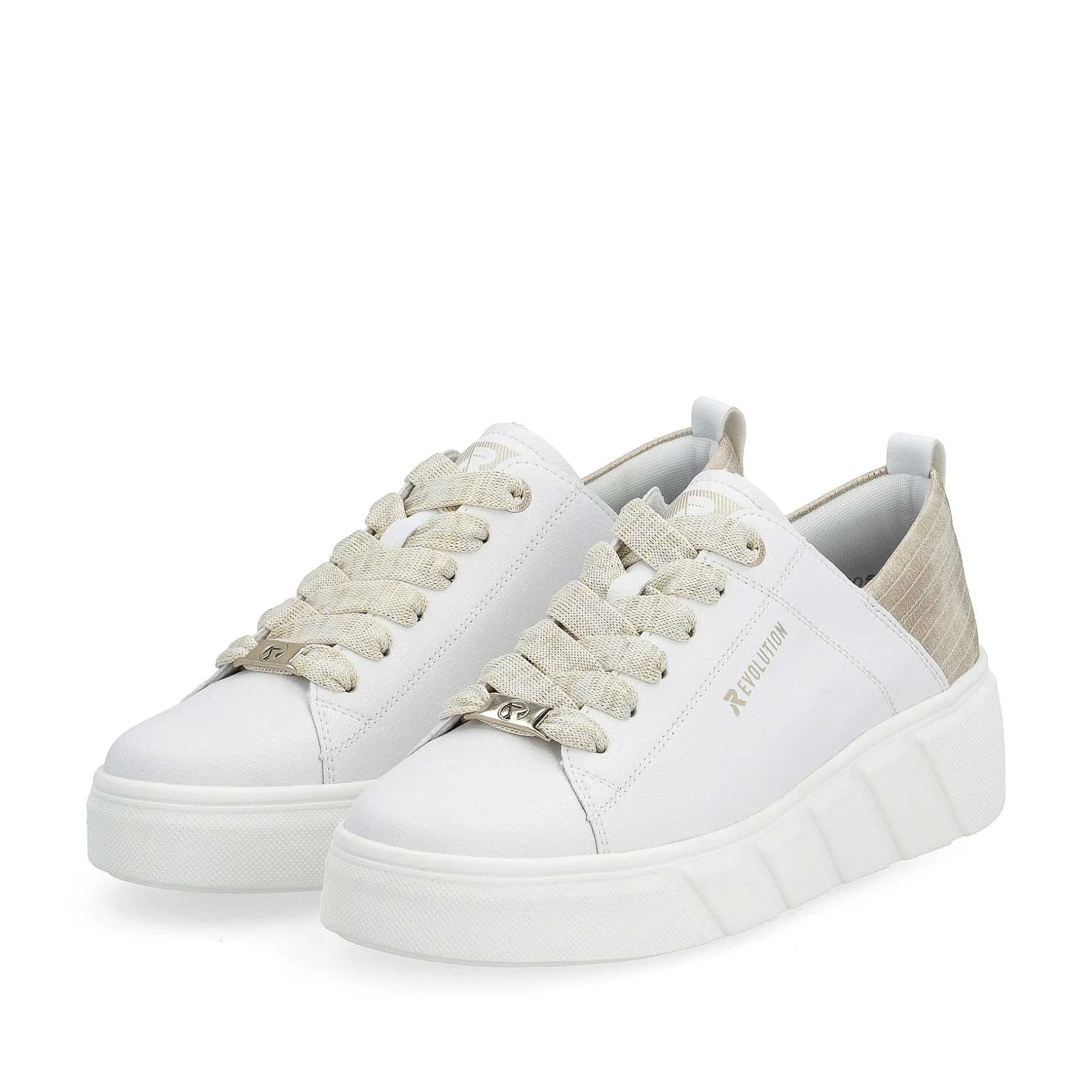 Rieker Sneakers-Women'S Sneaker Low Diamond-White Champagne