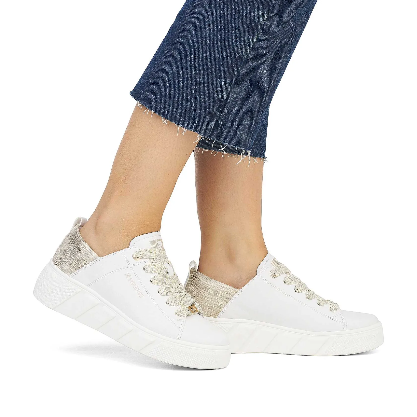 Rieker Sneakers-Women'S Sneaker Low Diamond-White Champagne