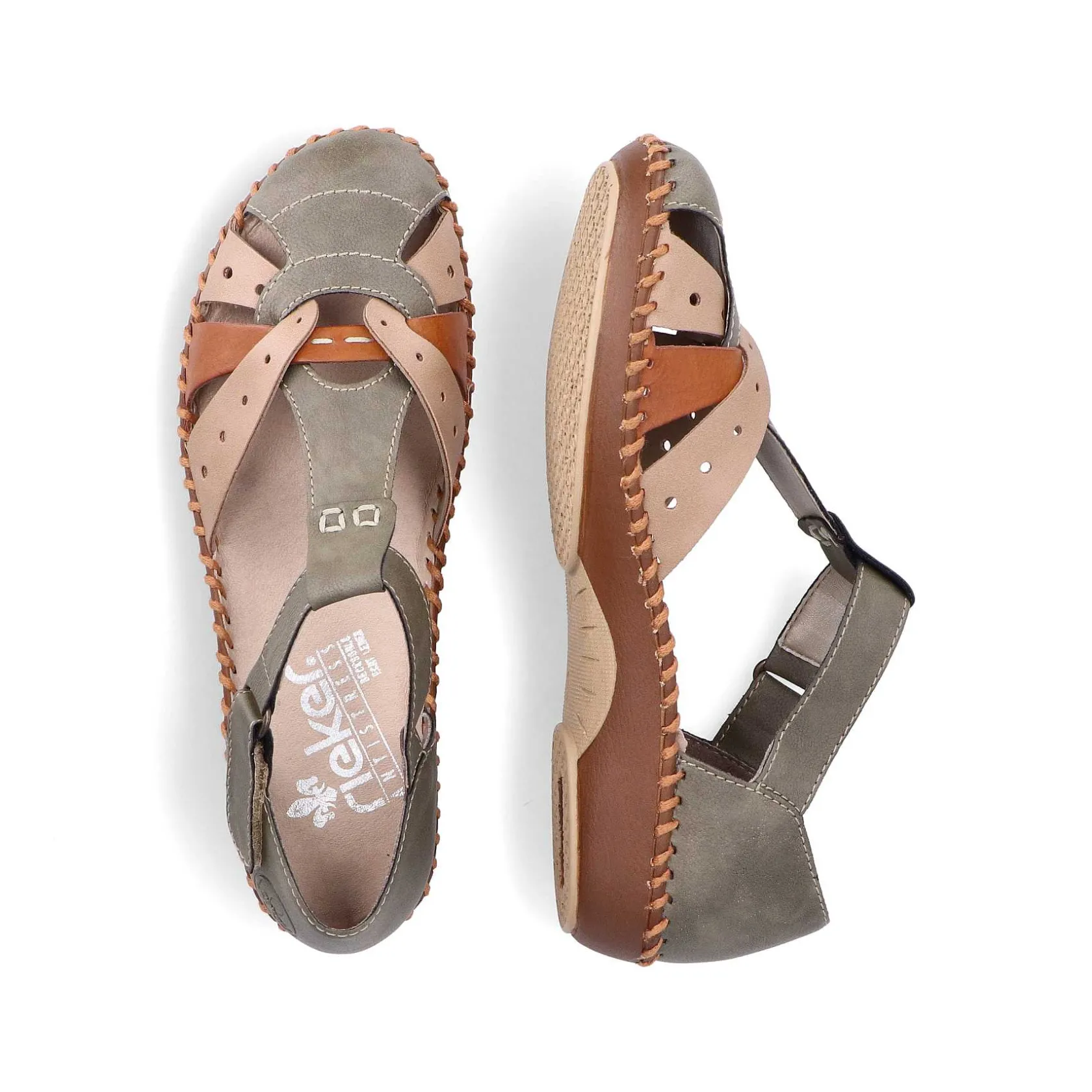 Rieker Sandals & Sandals-Women'S Strappy Sandals Mint Green-Beige