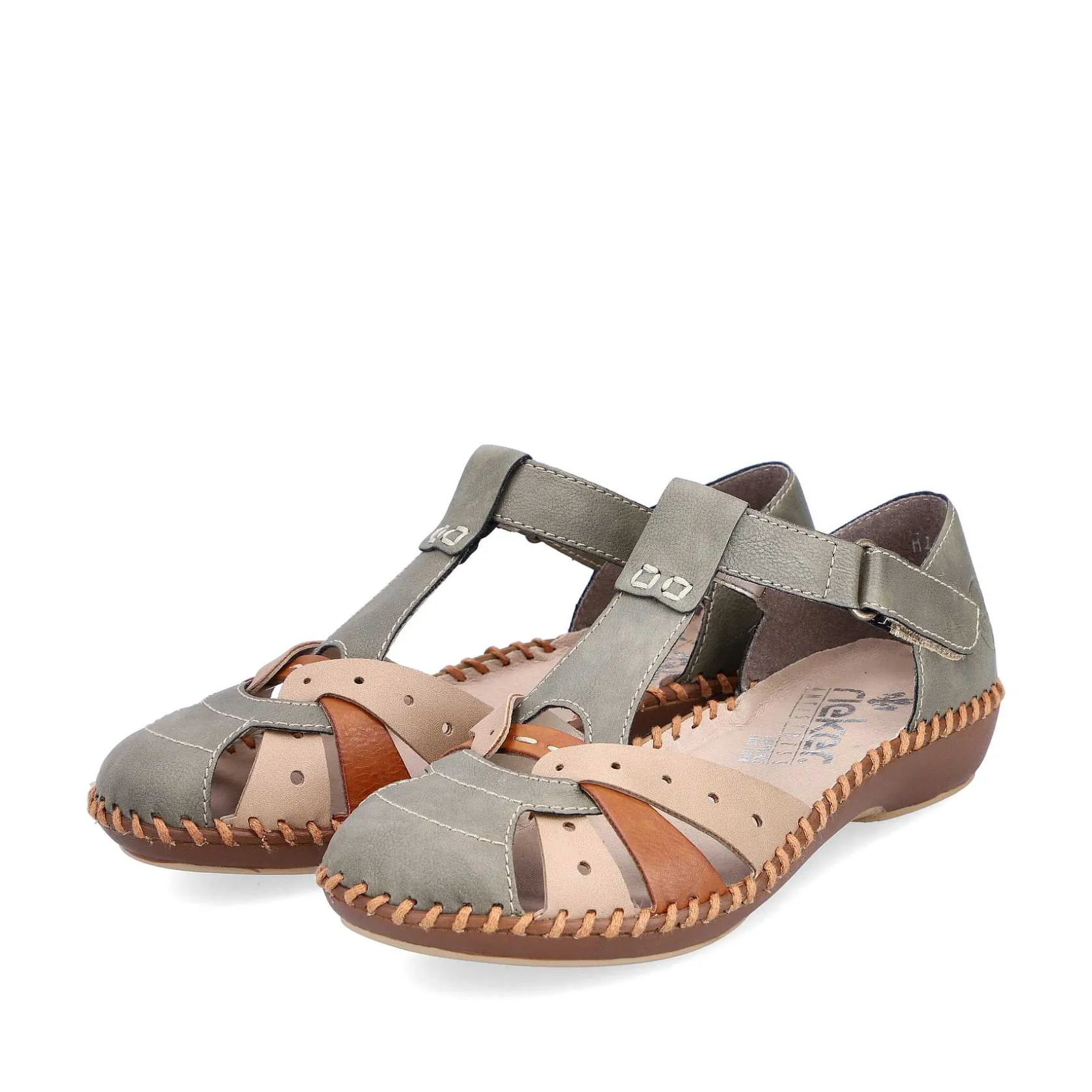 Rieker Sandals & Sandals-Women'S Strappy Sandals Mint Green-Beige