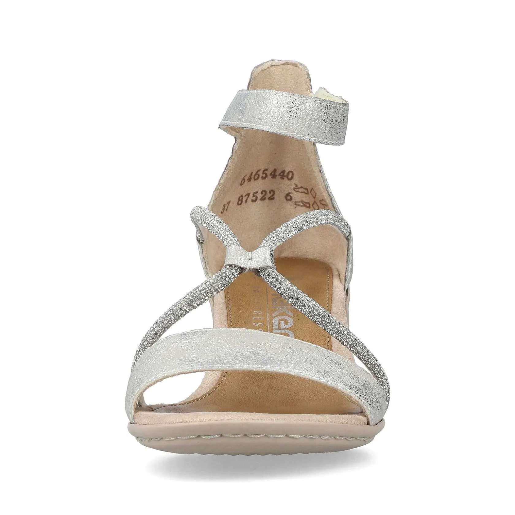 Rieker Heeled Shoes-Women'S Strappy Sandals Silver Metallic