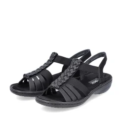 Rieker Sandals & Sandals-Women'S Strappy Sandals Asphalt Black