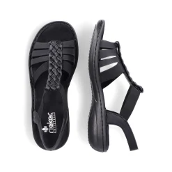 Rieker Sandals & Sandals-Women'S Strappy Sandals Asphalt Black