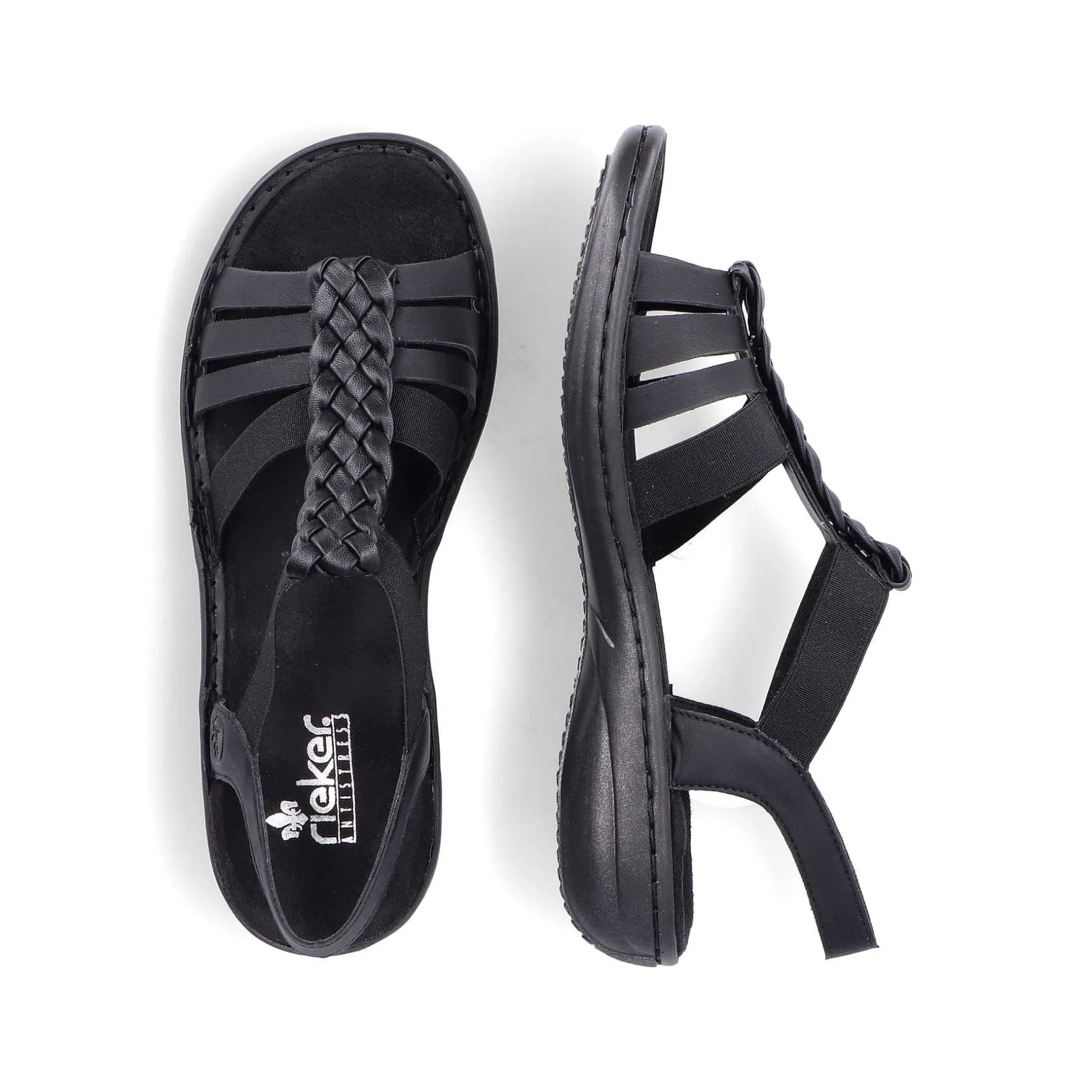 Rieker Sandals & Sandals-Women'S Strappy Sandals Asphalt Black