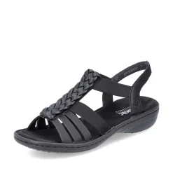 Rieker Sandals & Sandals-Women'S Strappy Sandals Asphalt Black