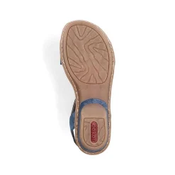 Rieker Heeled Shoes-Women'S Strappy Sandals Pacific Blue