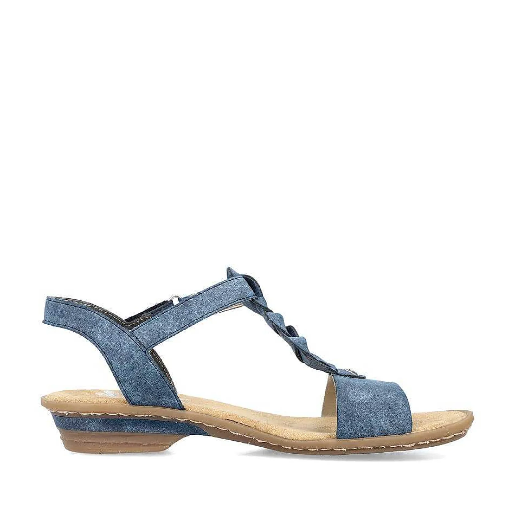Rieker Heeled Shoes-Women'S Strappy Sandals Pacific Blue