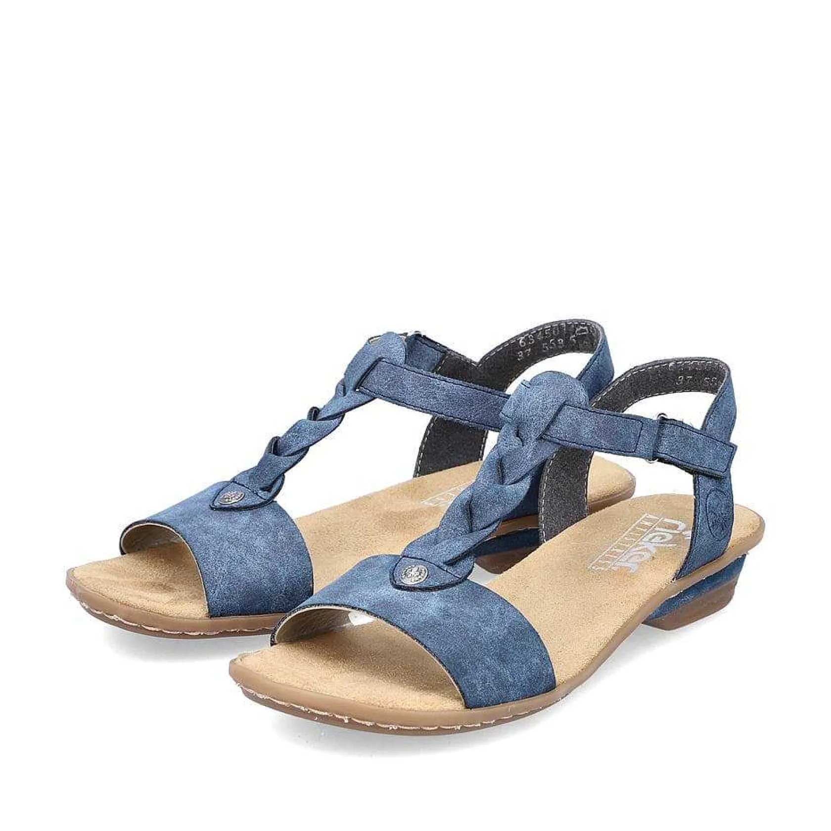 Rieker Heeled Shoes-Women'S Strappy Sandals Pacific Blue