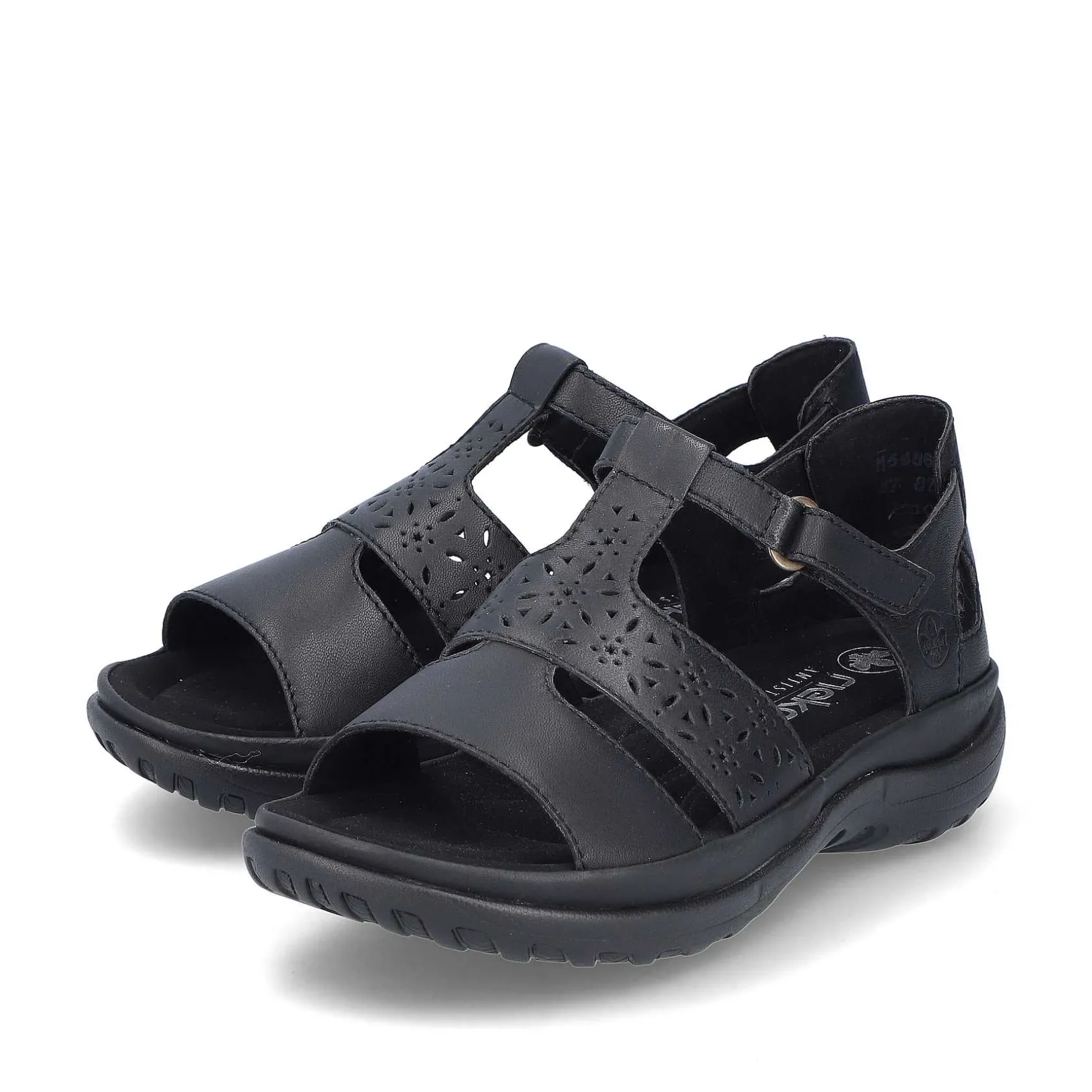 Rieker Sandals & Sandals-Women'S Strappy Sandals Glossy Black