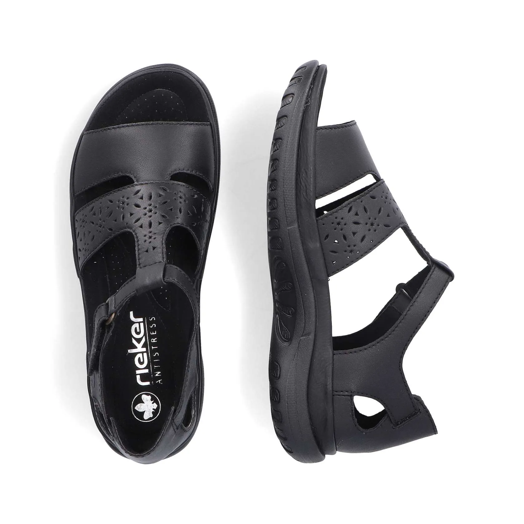 Rieker Sandals & Sandals-Women'S Strappy Sandals Glossy Black