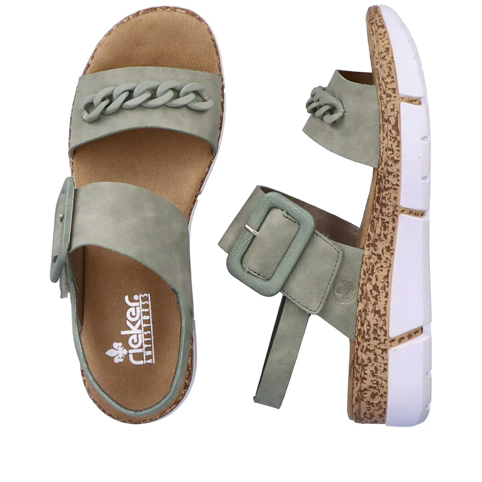 Rieker Summer Shoes-Women'S Strappy Sandals Mint Green