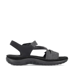 Rieker Vegan-Women'S Strappy Sandals Asphalt Black