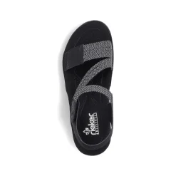Rieker Vegan-Women'S Strappy Sandals Asphalt Black