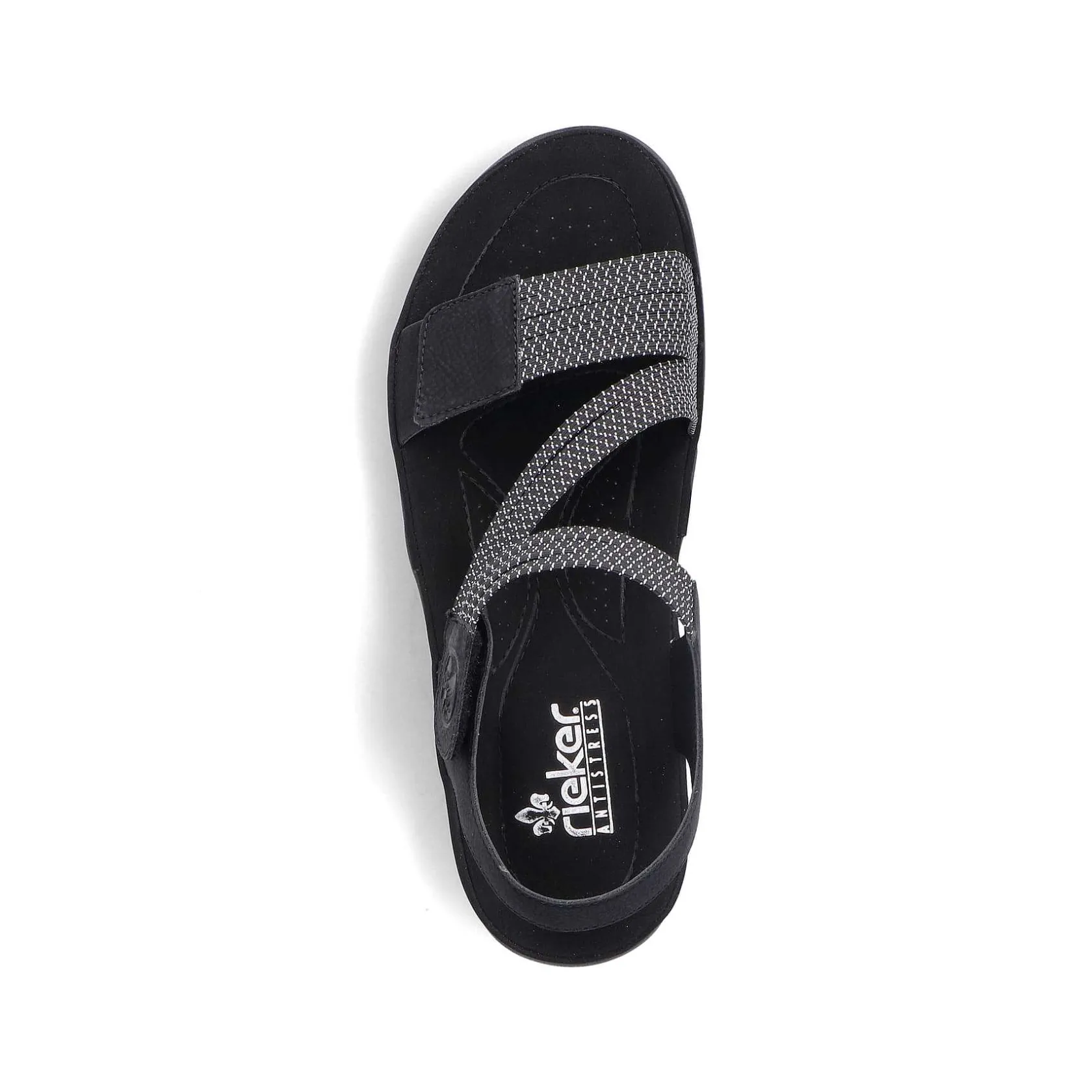 Rieker Vegan-Women'S Strappy Sandals Asphalt Black