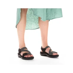 Rieker Vegan-Women'S Strappy Sandals Asphalt Black