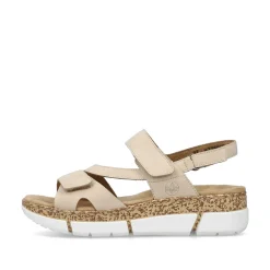 Rieker Summer Shoes-Women'S Strappy Sandals Light Beige