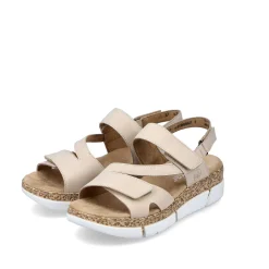 Rieker Summer Shoes-Women'S Strappy Sandals Light Beige