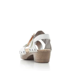 Rieker Heeled Shoes-Women'S Strappy Sandals Pearl White