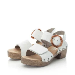 Rieker Heeled Shoes-Women'S Strappy Sandals Pearl White