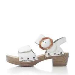 Rieker Heeled Shoes-Women'S Strappy Sandals Pearl White