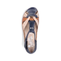 Rieker Sandals & Sandals-Women'S Strappy Sandals Navy Blue-Beige
