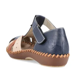 Rieker Sandals & Sandals-Women'S Strappy Sandals Navy Blue-Beige