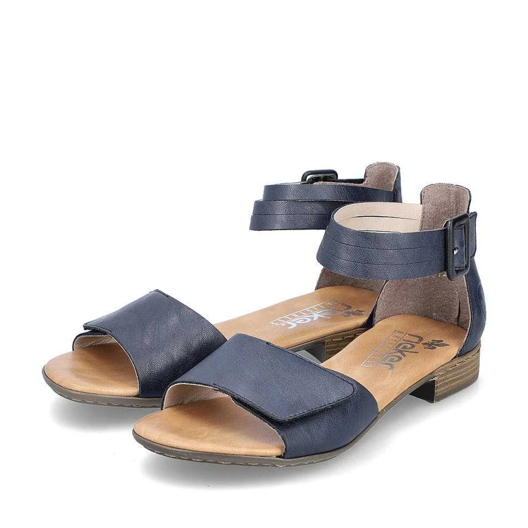 Rieker Heeled Shoes-Women'S Strappy Sandals Azure Blue
