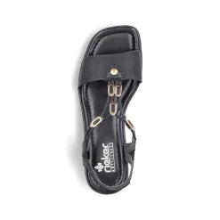 Rieker Heeled Shoes-Women'S Strappy Sandals Asphalt Black