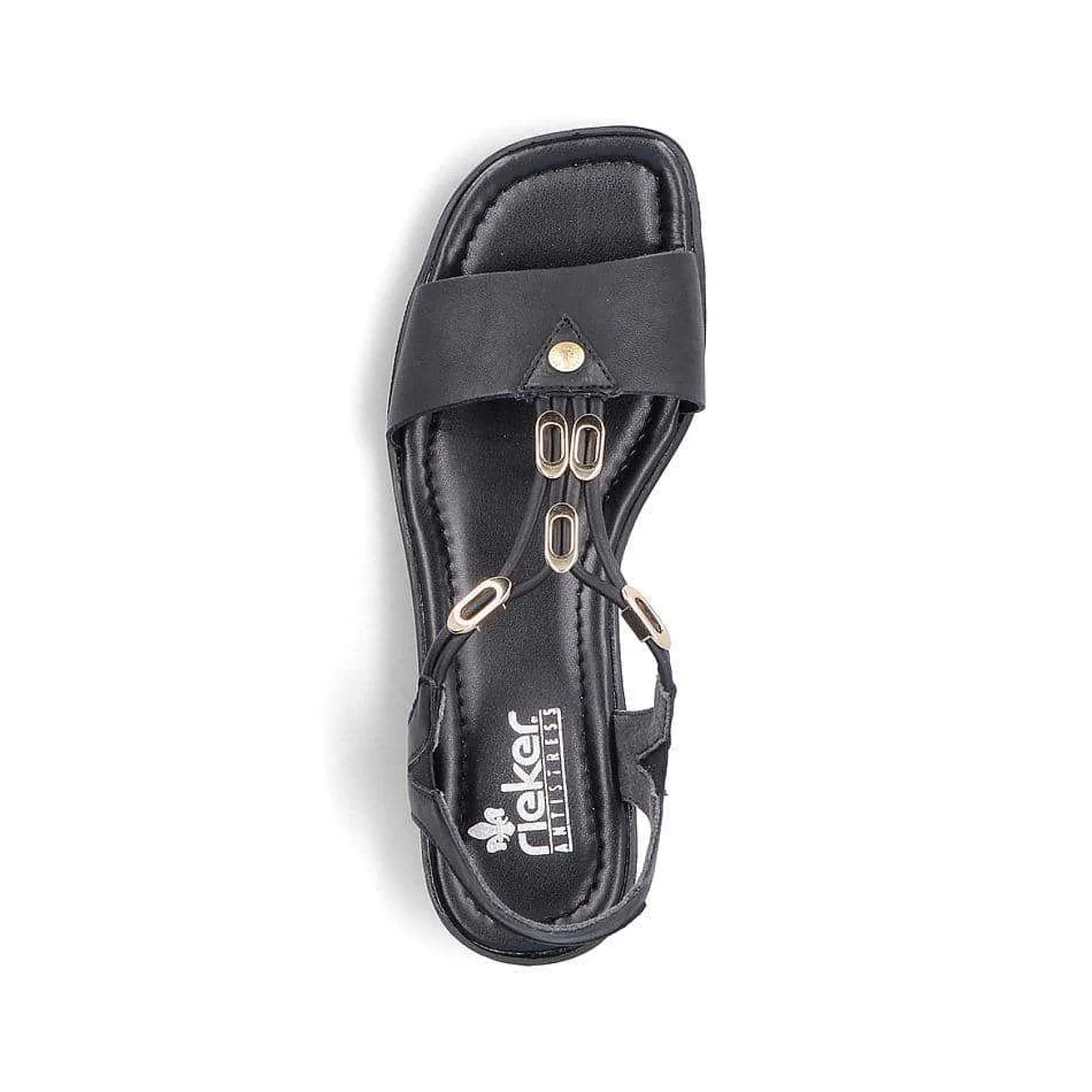 Rieker Heeled Shoes-Women'S Strappy Sandals Asphalt Black