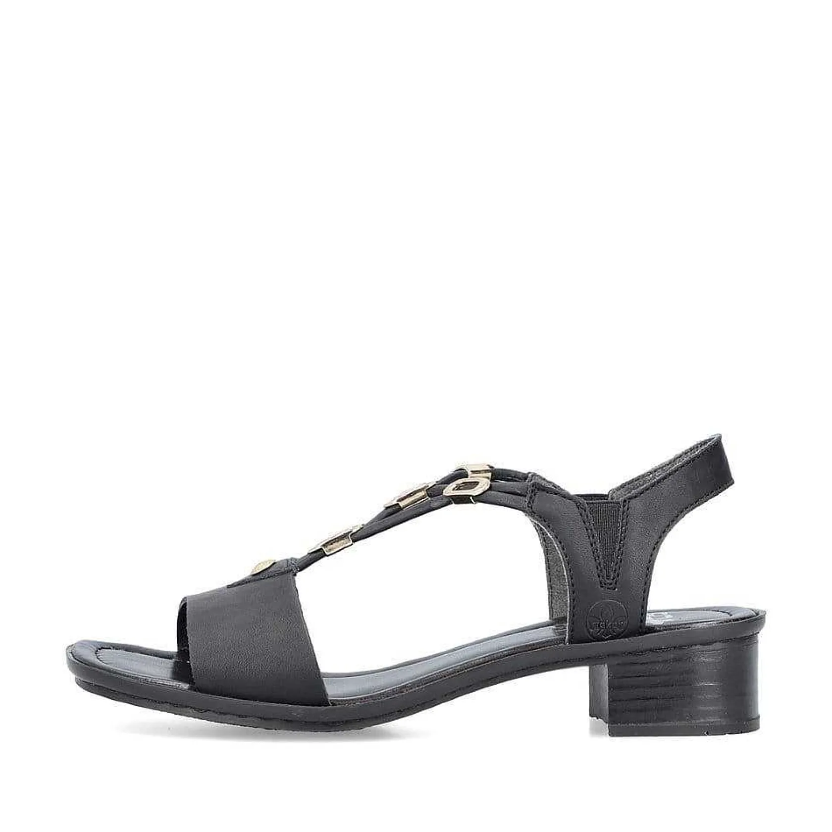 Rieker Heeled Shoes-Women'S Strappy Sandals Asphalt Black