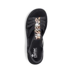 Rieker Sandals & Sandals-Women'S Strappy Sandals Asphalt Black