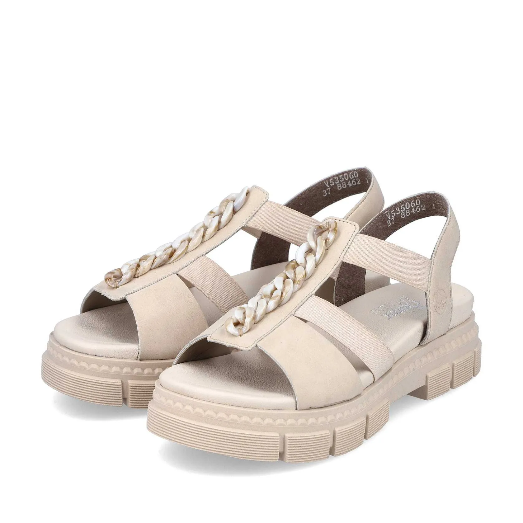 Rieker Vegan-Women'S Strappy Sandals Light Beige