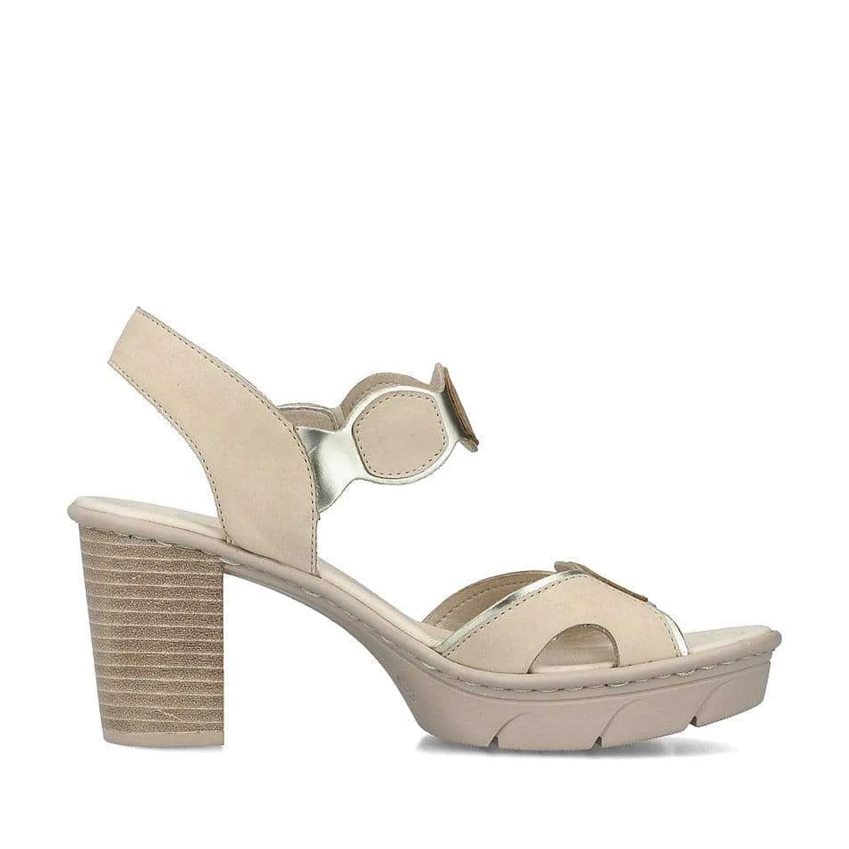 Rieker Heeled Shoes-Women'S Strappy Sandals Light Beige
