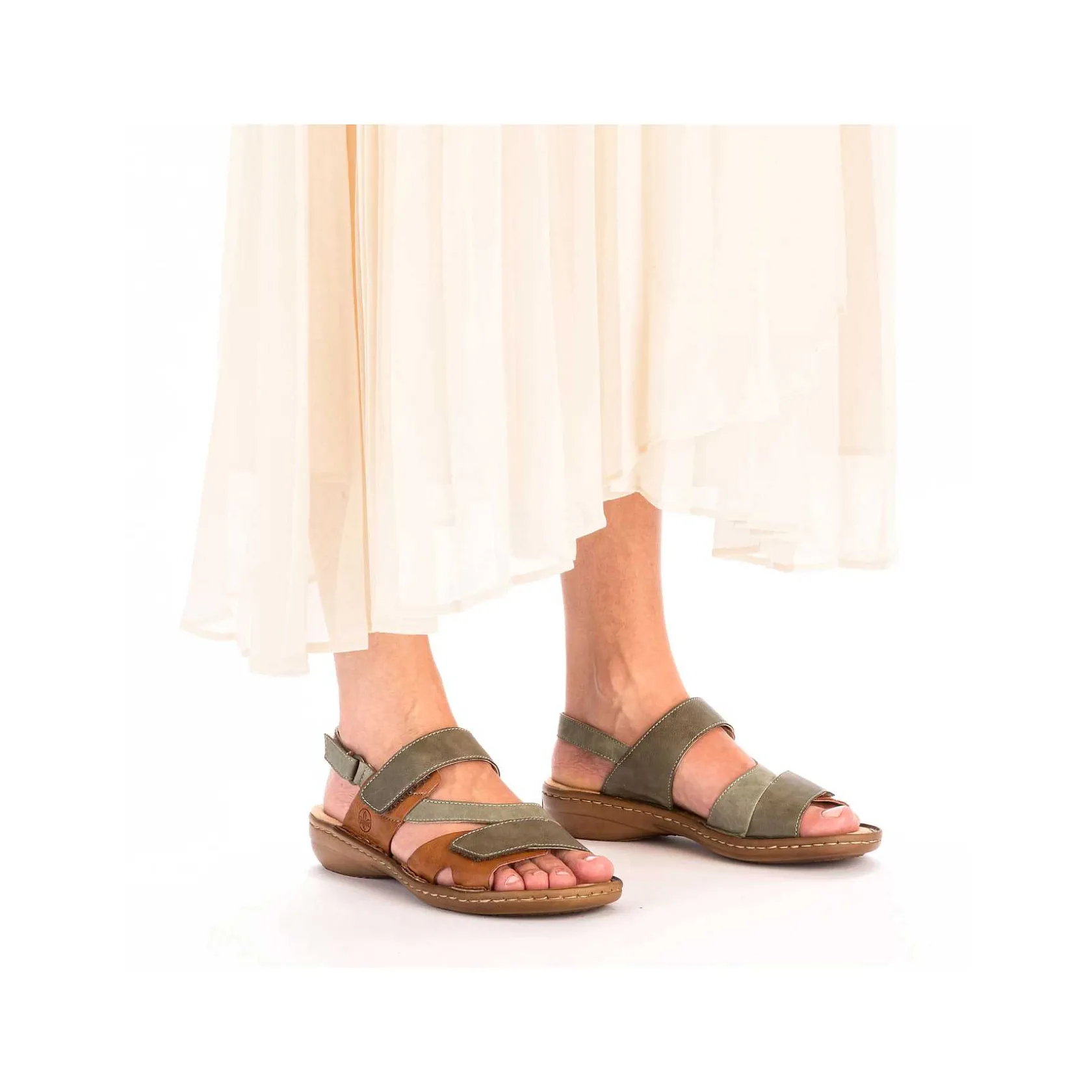 Rieker Sandals & Sandals-Women'S Strappy Sandals Green Grey