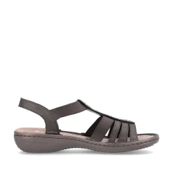 Rieker Sandals & Sandals-Women'S Strappy Sandals Black Gray