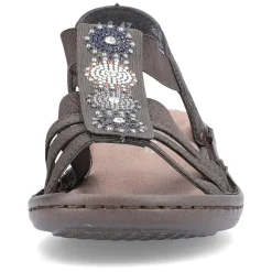 Rieker Sandals & Sandals-Women'S Strappy Sandals Black Gray