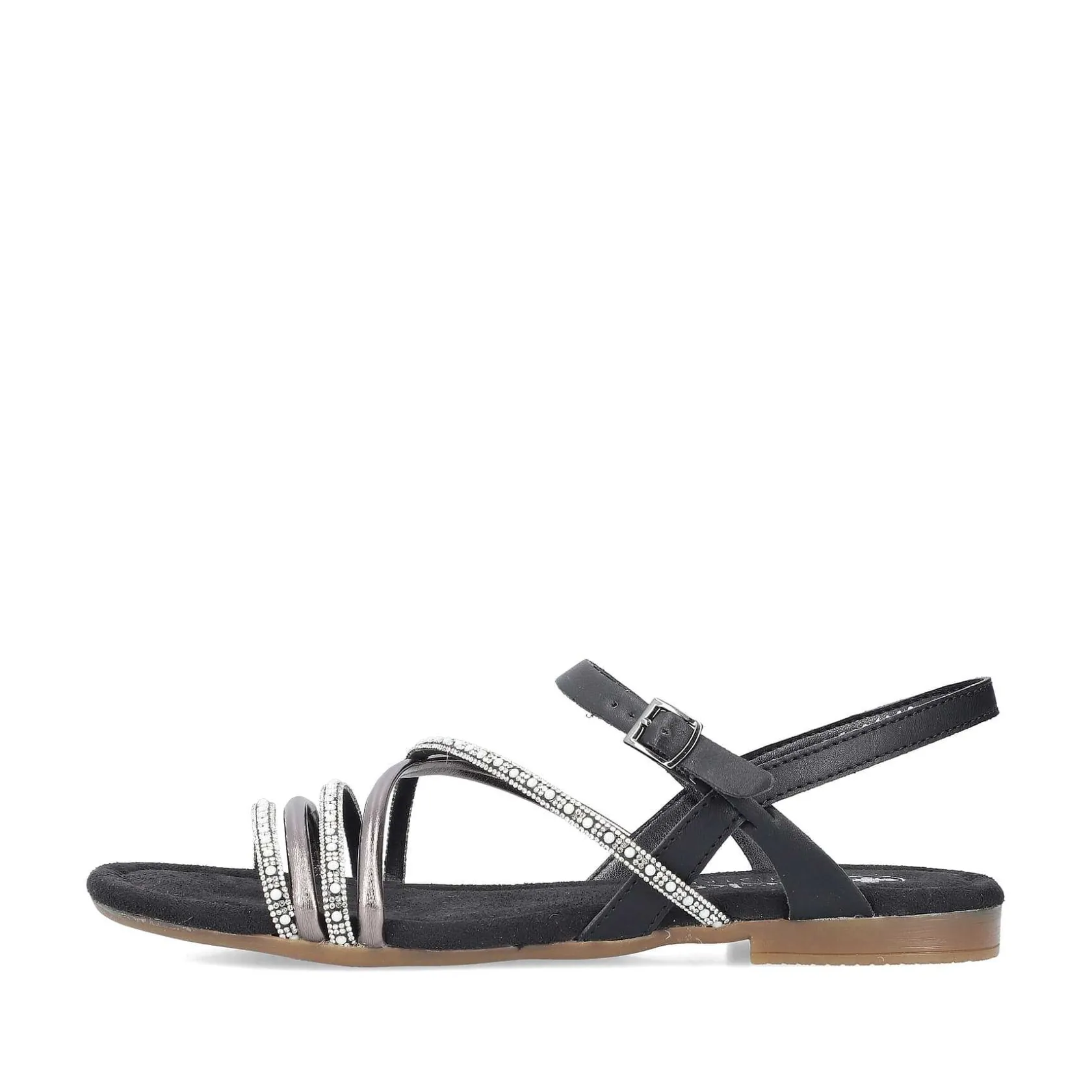 Rieker Summer Shoes-Women'S Strappy Sandals Jet Black