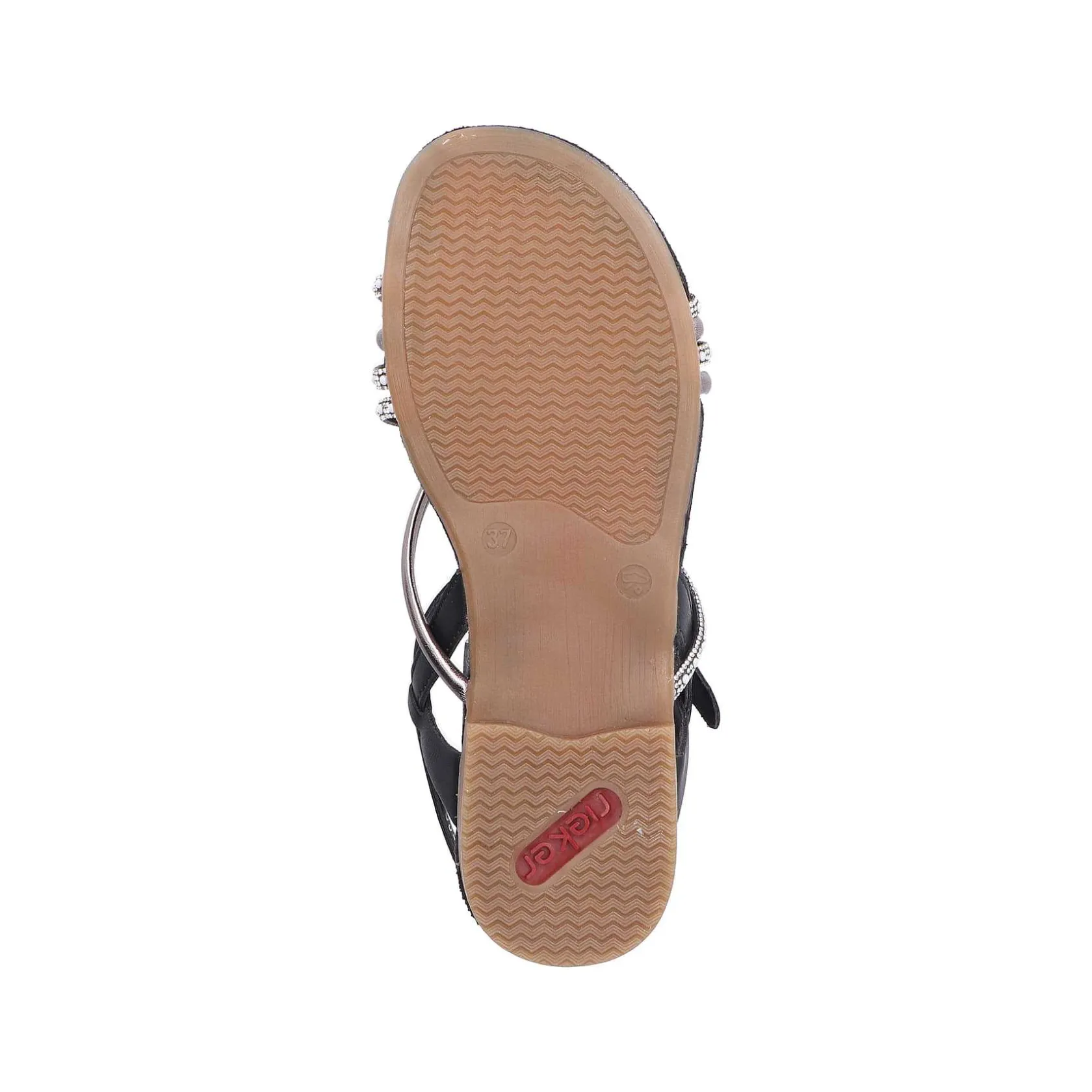 Rieker Summer Shoes-Women'S Strappy Sandals Jet Black